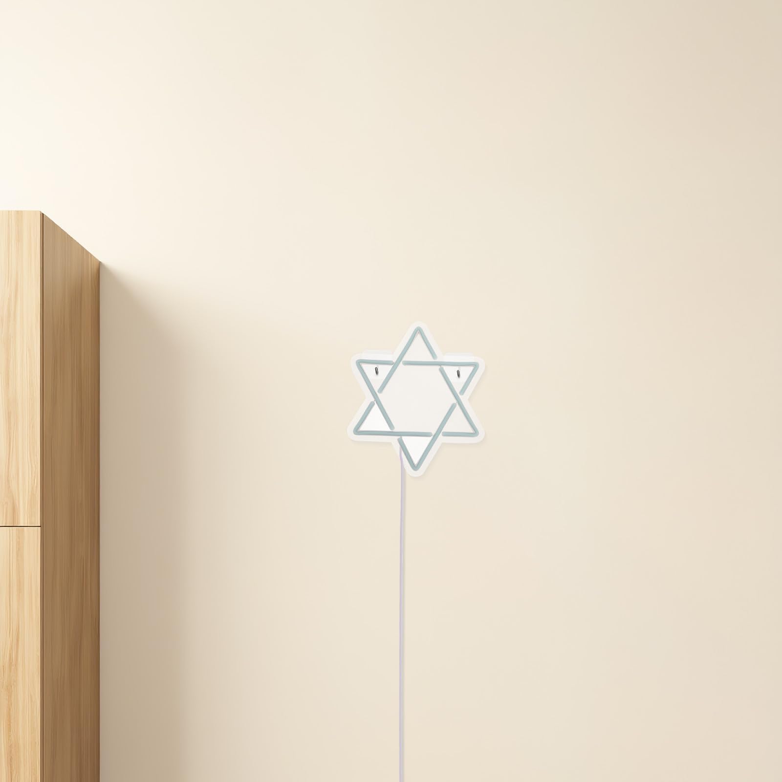 Gatuida Luces de Neón Hexagramas Letrero de Neón de Janucá Luz LED para Decoración de Pared el Hogar Oficina o Inauguración de Casa para Cumpleaños y Celebraciones Judías