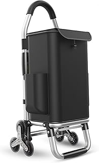 Upgraded Shopping Cart,Waterproof Basket Liner for Groceries, Shopping Laundry - Foldable Collapsible & Lightweight - Extra Large Heavy Duty Utility Cart,Crystal 3 Wheel,Black
