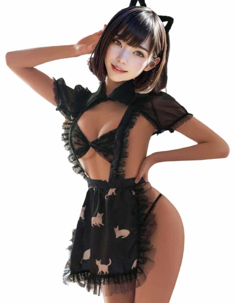 Amazon.co.jp: [MORApink] メイド 服 裸 エプロン コスプレ