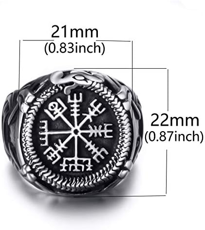 Viking Rings Valknut Pirate Compass Norse Scandinavian Text Symbol Men Stainless Steel Vintage Jewelry - Image 2