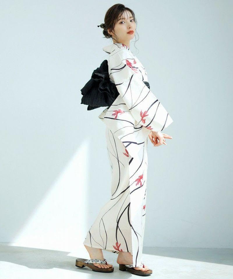 Amazon.co.jp: Dita2024浴衣5点セットはんなり金魚流し : ファッション