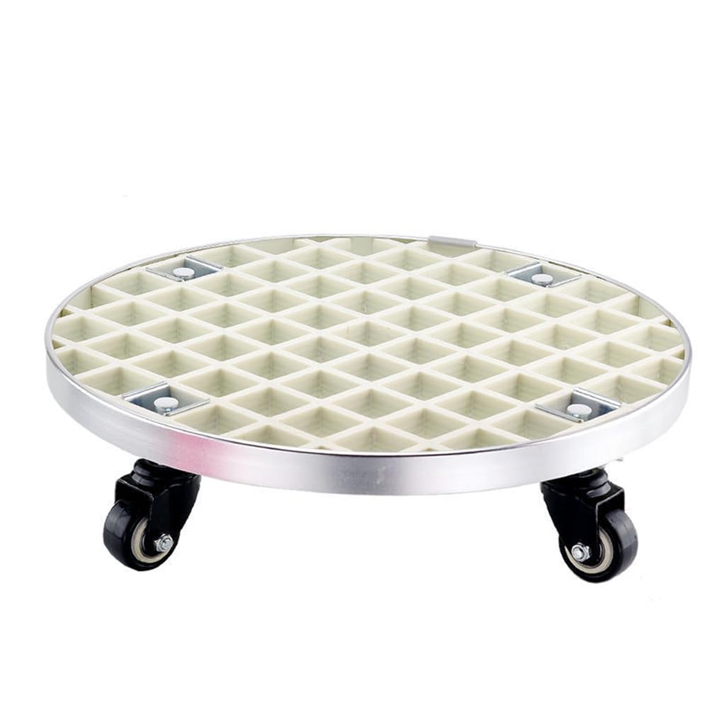 DFGHNBVC Heavy Duty Plant Caddy 440Ib Capacity For Moving Large Potted Plants, Round Lattice Rolling Plant Stand Dolly W/Lockable Caster Wheels Outdoor Indoor White-36Cm/14In,White-67Cm/26In