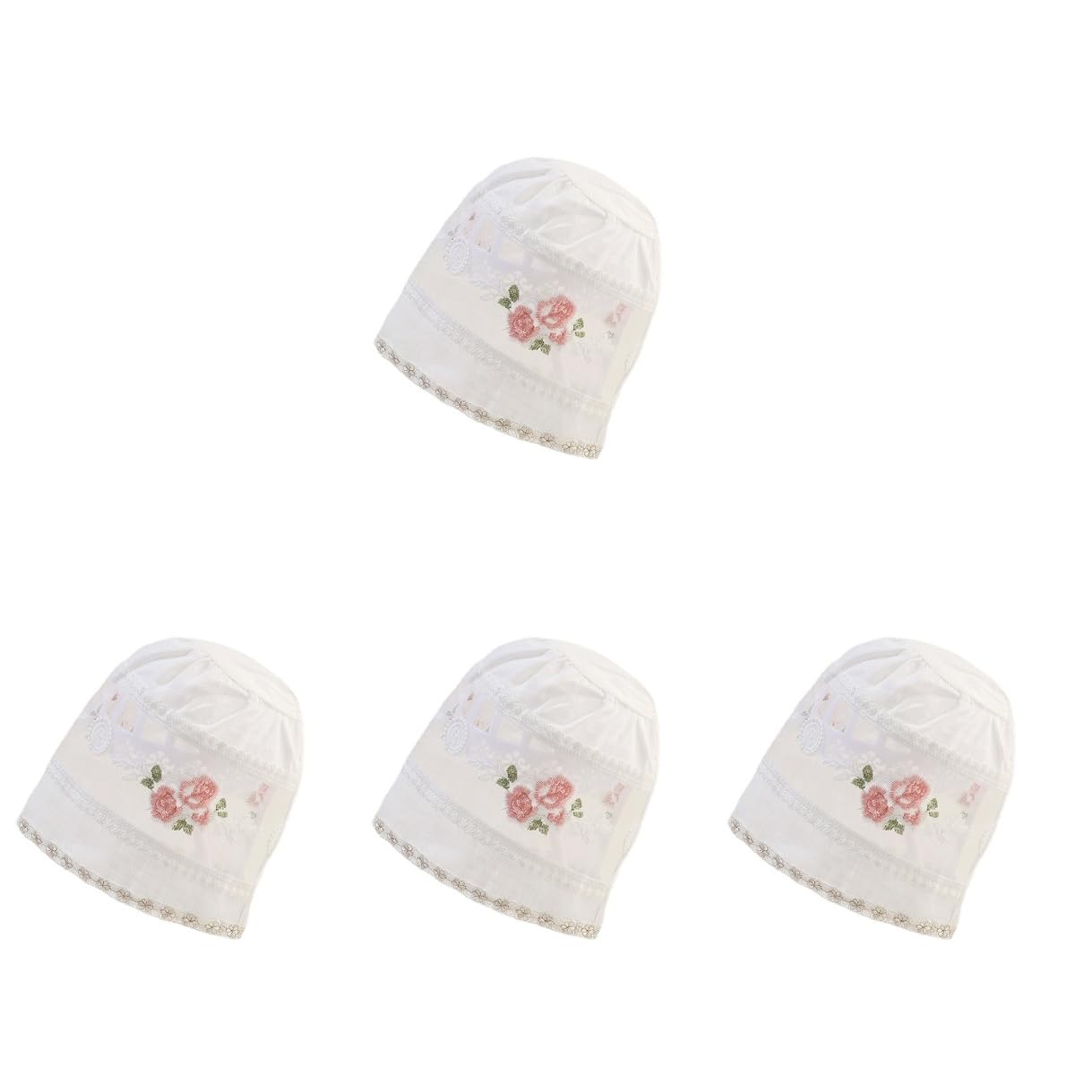 BESPORTBLE 4 Pezzi Cappello da Cappelli delle Ragazze Cappellino da Cappello da Bambina Cappello da Spiaggia per Cappello da Sole per Cappelli da Bambina Cotone Bianca