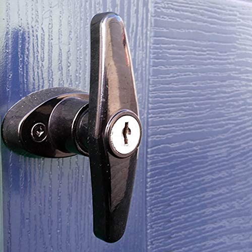 T-Handle Lock Set, Shed Door Lock With 2 Keys, 4-1/2" Stem For Shed, Barn, Playhouse & Chicken Coop Door Lock #TOP2