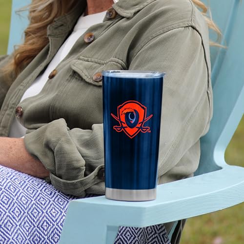 Image of Logo Brands 20 oz Powder Coat Tumbler- Insulated Tumbler with Lid for Water, Iced Tea or Coffee, Smoothie and More