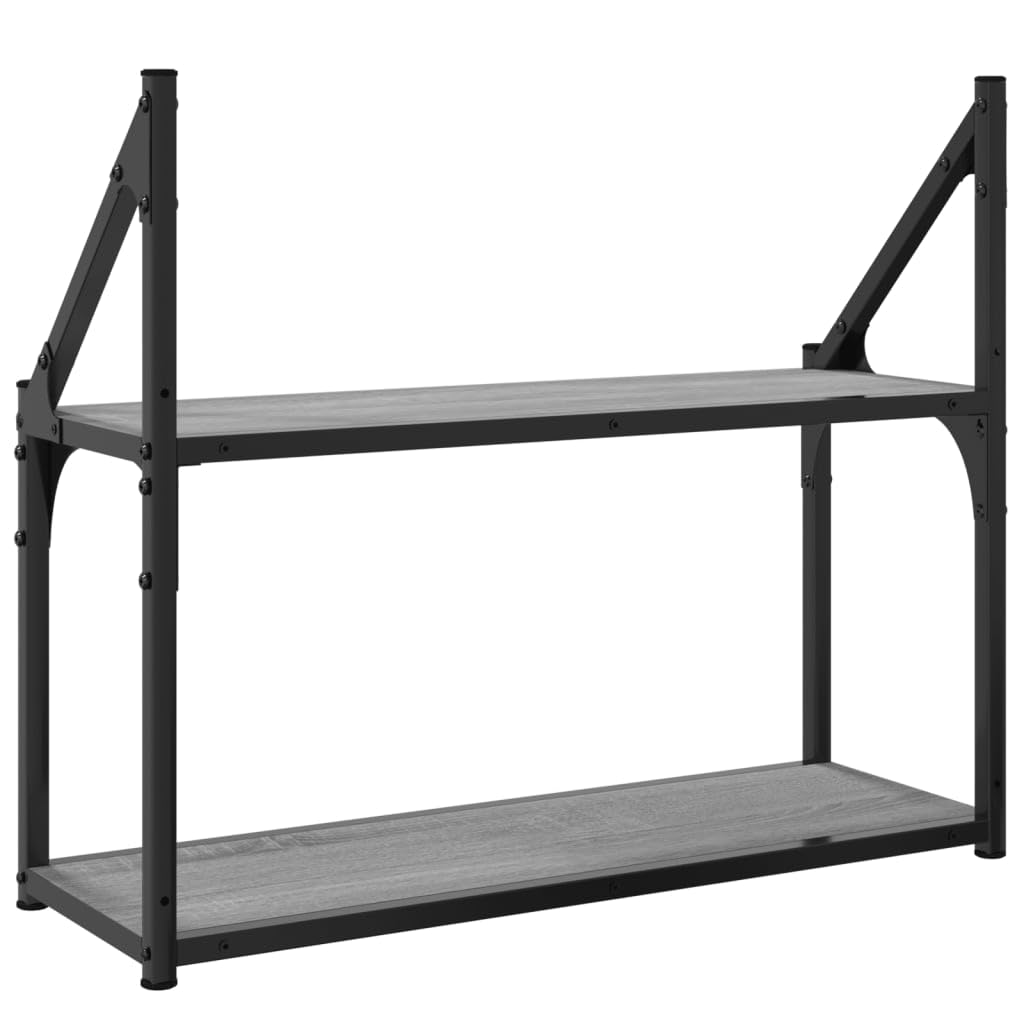 Genérico - Estantería de pared (2 niveles, 60 x 21 x 51 cm), color gris