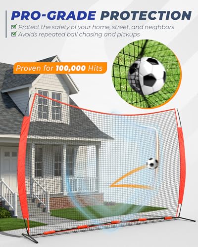 image for Sturdum 12x9ft Barricade Backstop Net, Ball Sports Barrier Netting, Pr
