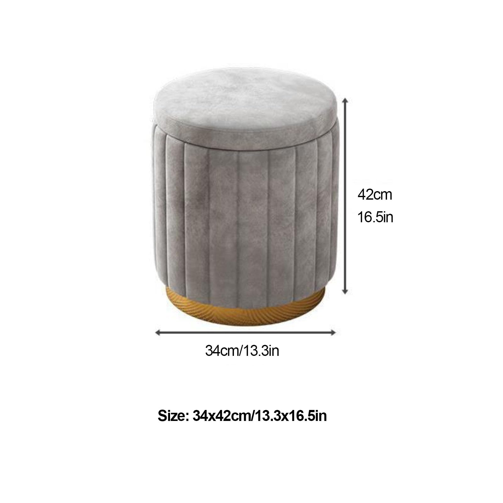 Pouf Contenitore Rotondo in Velluto, Sgabello Moderno con Poggiapiedi E Coperchio Rimovibile, Sgabello Imbottito per Ingresso, Soggiorno, Camera da Letto,Verde