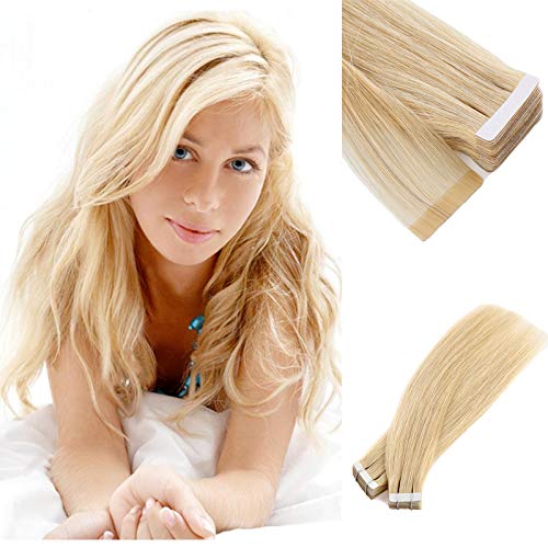 Vlasy Tape in Hair Human Hair Extensions Straight 12inch 20Pcs 25g 5A Tape Hair Remy Tape-ins(22#)