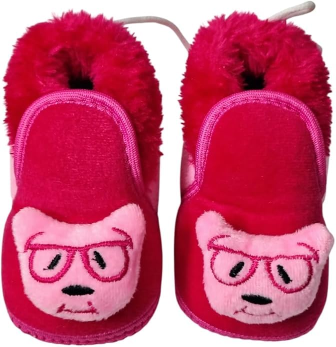 Unisex Newborn Winter Boots, Warm Striped Bootie, Non-Slip Sole, Soft Stay-On, Teddy Bear Pink, 6-12 Months-image-10