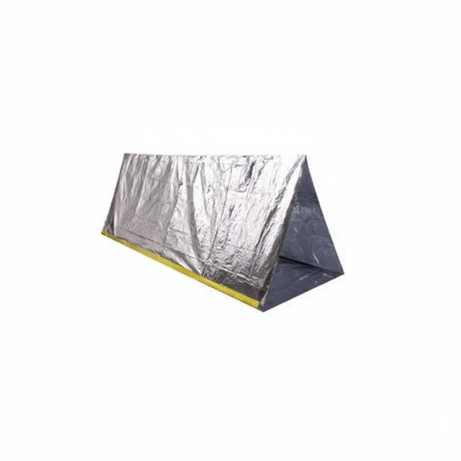 Heat Retaining Portable Emergency Tent Quick Setup Emergency Bivvy Shelter Waterproof Thermal Rescue Shelter Windproof for Campers, Hikers, Camping, Disaster Relief, Hiking, Silver, Bag with Whistle-image-26