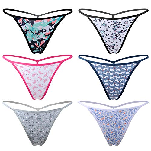 Image of Cotton G-string, Women Panties Simple Thongs Lightweight Multi-Pack G-string&T-back