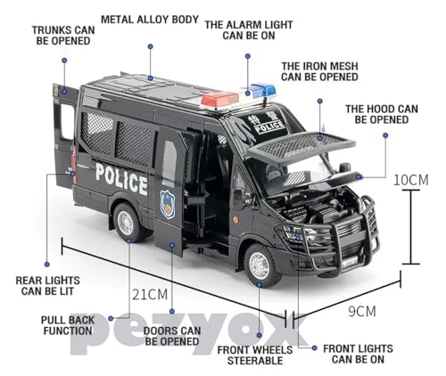 Image of 1:24 Scale Exclusive Alloy Metal Pull Back Die-cast Car Model with Sound Light Mini Auto Toy for Kids Metal Model Toy Car with Sound and Light (Black)