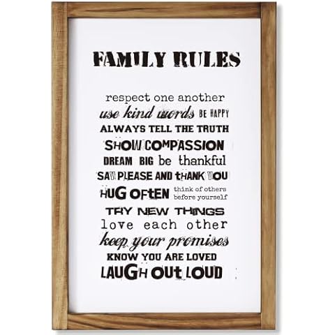 ART-GIFTREE Family Signs for Home Wall Decor, Rustic Wood Frame Farmhouse Wall Decorations for Living Room Bedroom Dining Room 11x16 Inch Cover