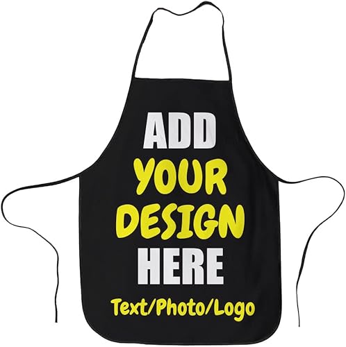 Delantales personalizados para mujeres y hombres, delantal personalizado para añadir imagen, texto, logotipo, regalos de fotos