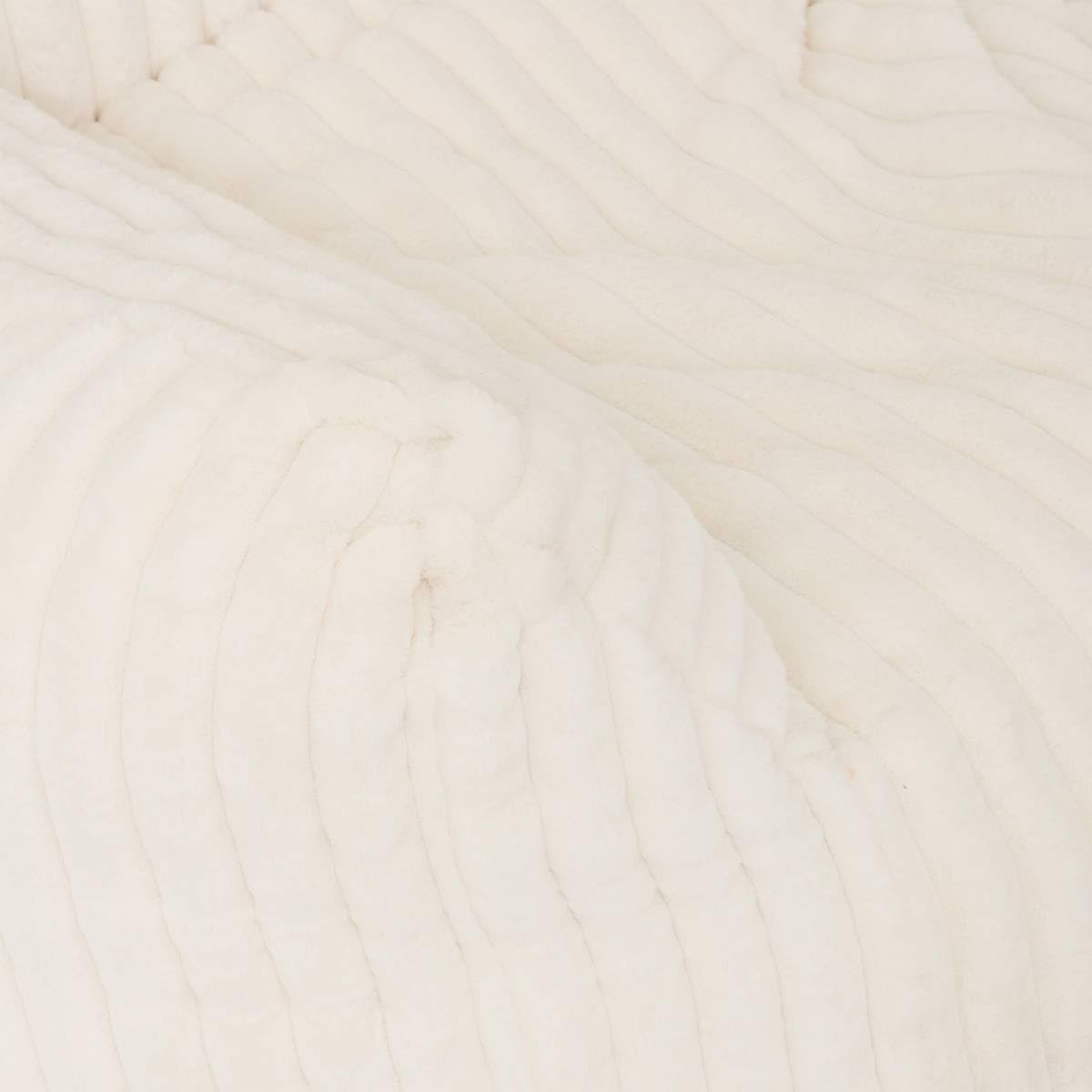 Atmosphera - Fauteuil XL Muzi en Velours Côtelé Blanc - Gros Pouf Compressé Moderne Ultra-Confort Moelleux - Assise XXL Cosy Cocooning Idéal Salon, Chambre et Coin Lecture