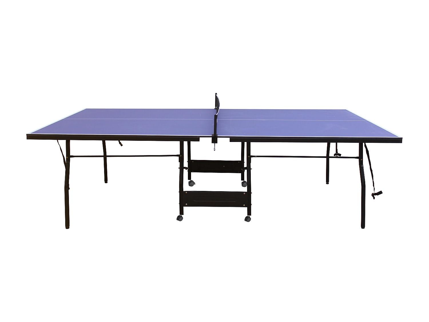 Vente-unique Garry Pliant Table de Ping-Pong Bleu L274 x P152.5 x H76 cm avec Roulettes