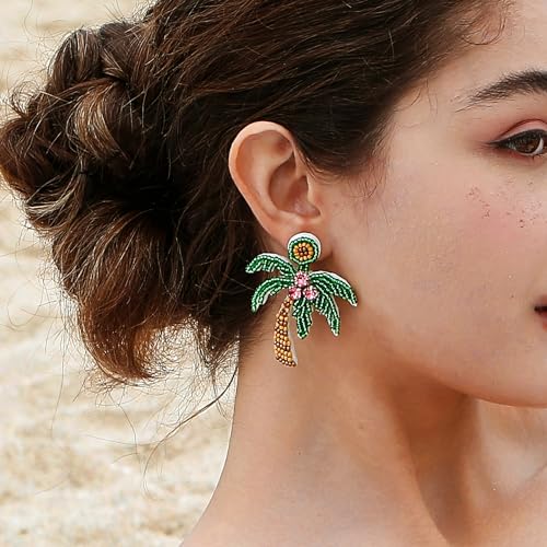 Coconut Palm Tree Dangle Earring Summer Holiday Hawaii Gifts Beach Theme Jewelry handmade beaded jewelry Gifts Funny Earrings2