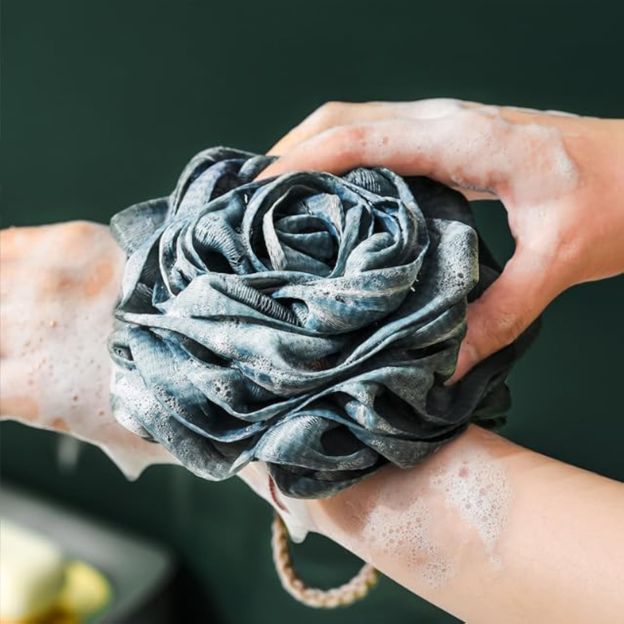 Rose Bath Loofah Polyester Sponge Mesh Shower Pouf