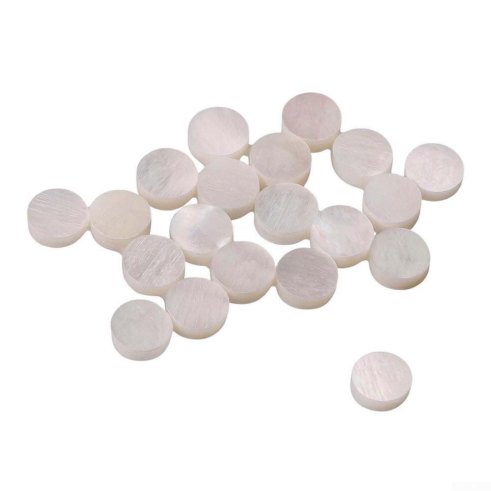 Biała muszla Inlay Dots 6 mm do podstrunnicy