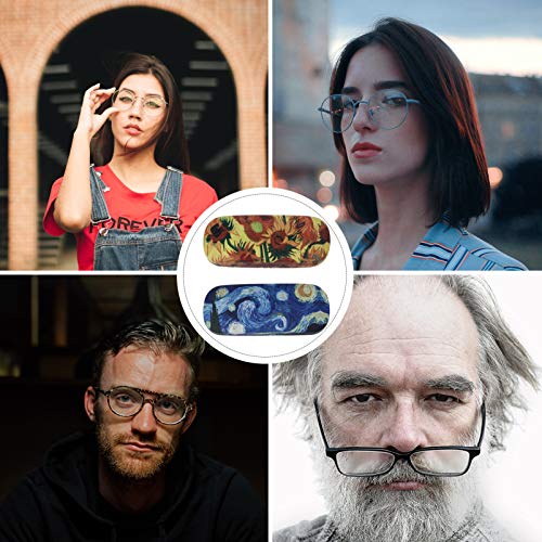 DOITOOL 2Pcs Óculos Caso Portátil Pintura A Óleo de Girassol Céu Estrelado Casca Dura Casos Óculos p