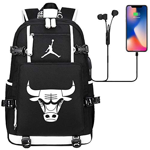 DDDWWW Mochila Deportiva para Hombre Ligero Impermeable Rucksack Baloncesto Bolsa Bulls