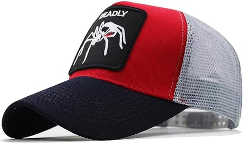 Animal Hat，Animal Mesh Trucker Hat Square Patch Baseball Cap (Deadly)