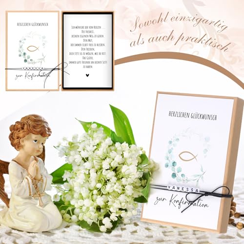 Hestya Konfirmation Geldgeschenke für Jungen Mädchen Geschenke zur Konfirmation Karte mit Reagenzglas Konfirmationsgeschenke Jungen Mädchen Konfirmationskarten Geldgeschenke Verpackung(Eukalyptus)