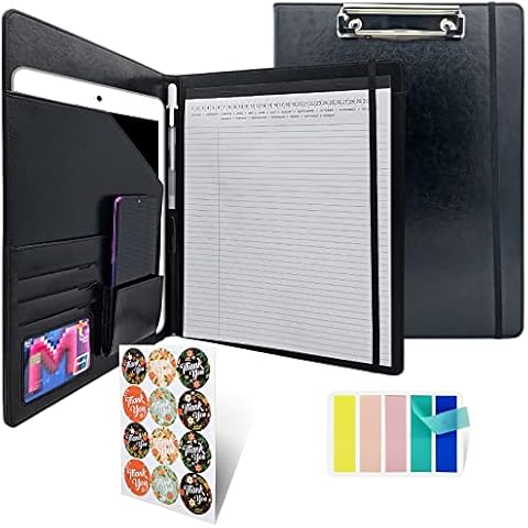 LIUSHUN Foldable Padfolio Clipboard with Storage Cover