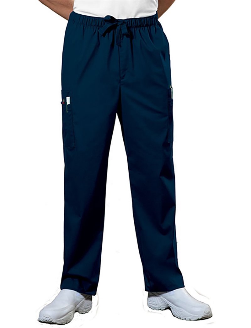 Cherokee Workwear Scrubs Men's Stretch Utility Pant, Navy, Medium