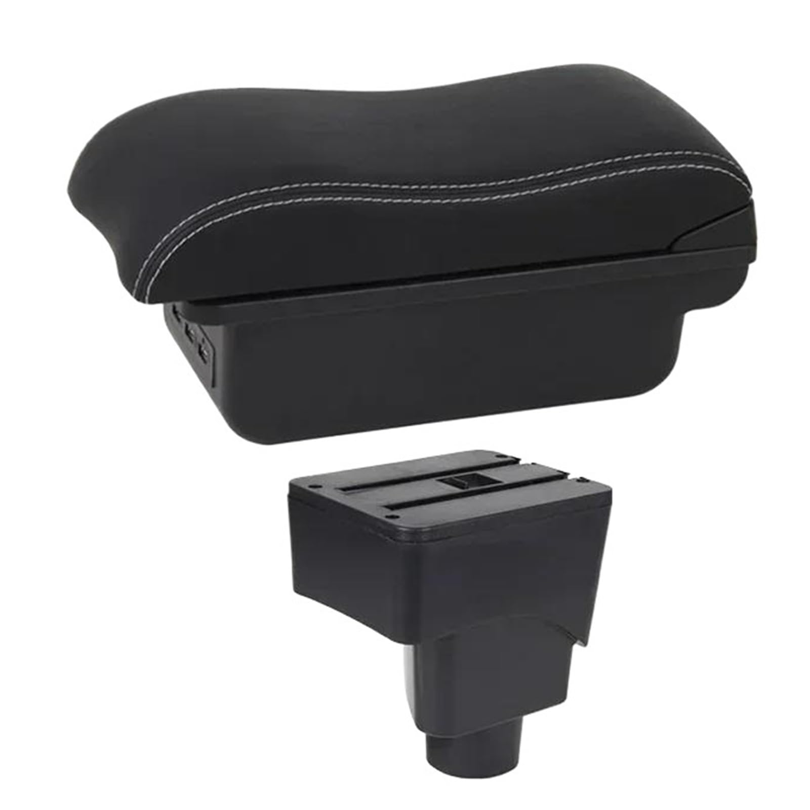 REOKIP Car Armrest Storage Box For Ford For Ecosport 2013 2014 2015 2016 2017 Car Arm Rest Box(C2 White Line)