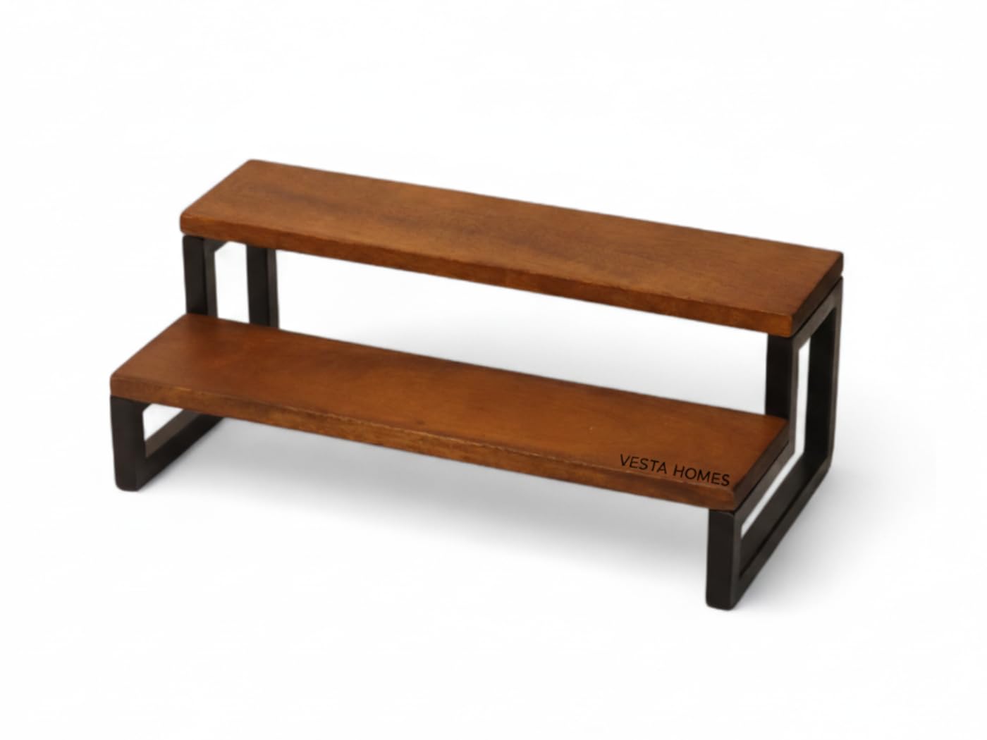 Vesta Homes Premium Solid Wood Home & Kitchen Organizer Freestanding 2- Tier Rack/Double Tray/Storage Shelves/Spice Shelf/Wooden Organizer for Office, Bedroom, 30.5x15.5 x11.5 cm,Handcrafted in India-image-29