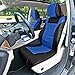 FH Group Full Set Faux Leather Car Seat Covers for Low Back Front Seat Covers, Universal Fit, Airbag Compatible, Split Bench Rear Seat Cover for SUV, Sedan, Blue