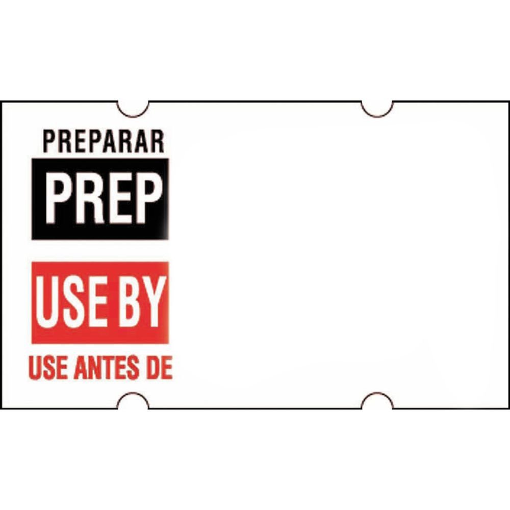 White 2-Line Prep/Use by Labels - 1 1/4" W x 11/16" H by PRODUCTIVE LABEL – Pack of 12