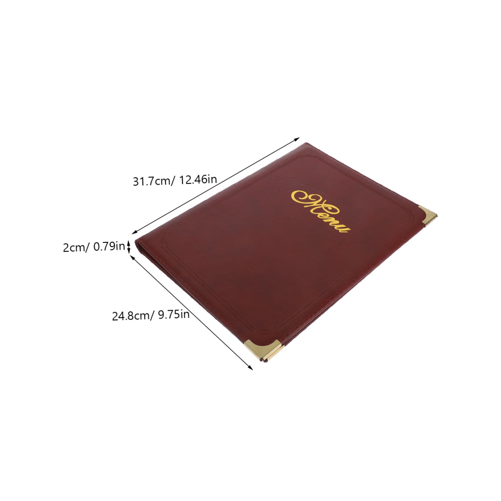 KICHOUSE 7-Page Menu Cover Supplies Easy to Clean Maintain Pu Leather Cases for Dining Establishments