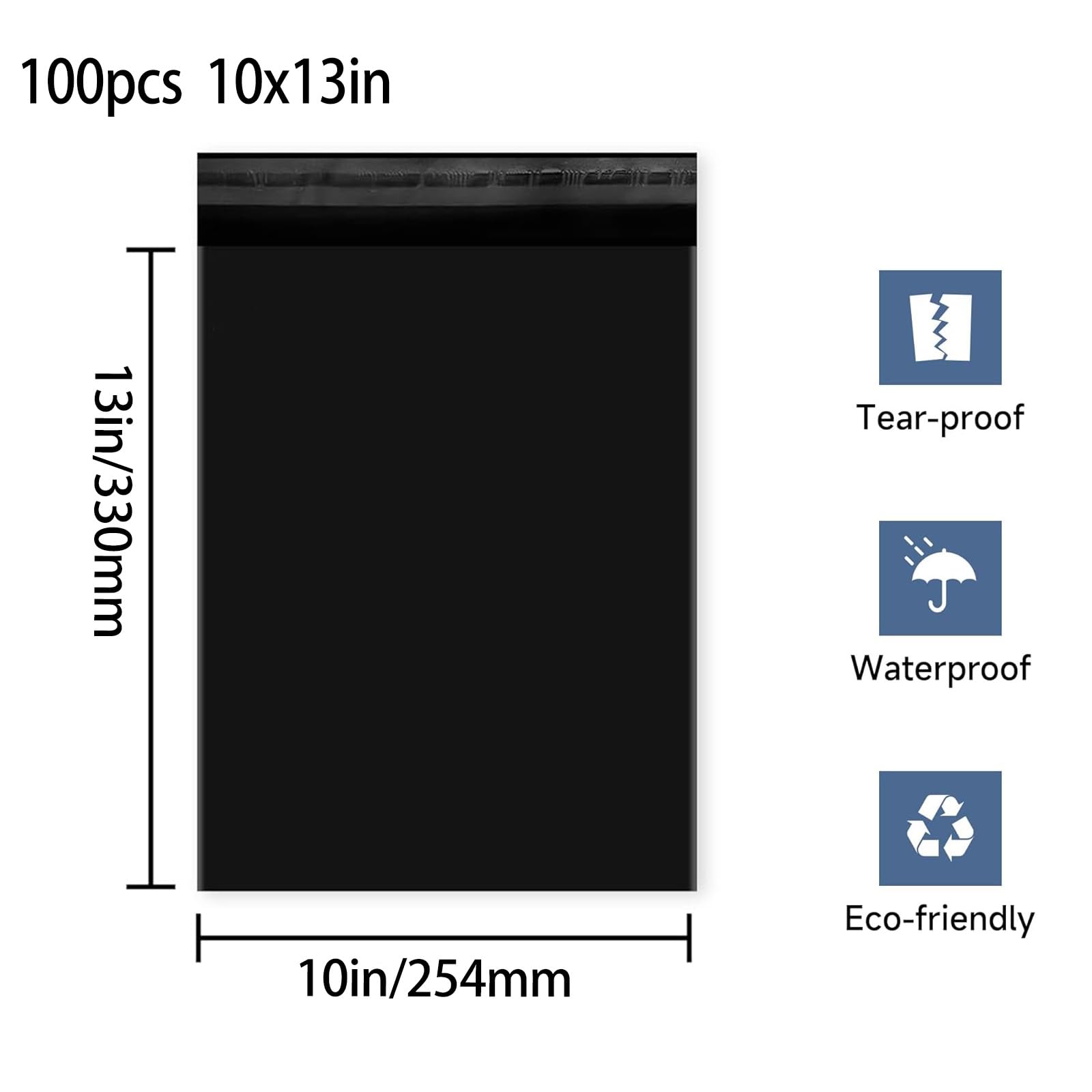 100pc Bolsas para Envíos (10'' x 13 ''(25,4x 33,0cm) Plástico para envíos Sobres de correo de Sacos Polietileno Bolsas De Correo, Sobres De Correo, Impermeables Y Resistentes A La Humedad