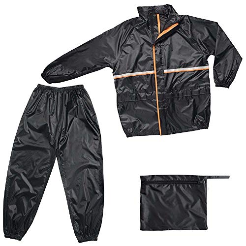 Capa de Chuva + Calça Racer Moto P Com Forro e Impermeável Preta Atrio - MT085