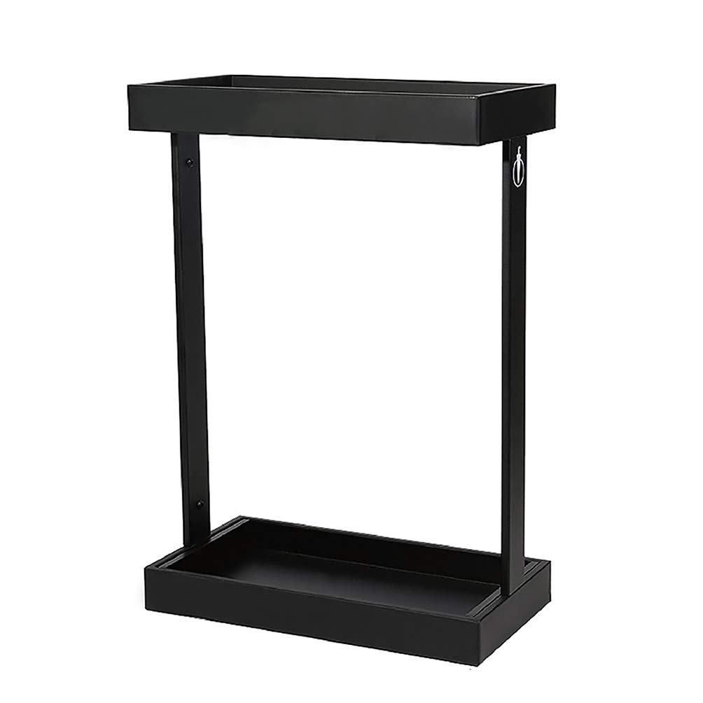 Portaombrelli Porta ombrelli AGYH Nero Grande capacità, Hotel Holder Bank Cafe Commercial Ombrello, con Mobile Leccarda, 16 Fori 4 Ganci, 42x21.5x60cm