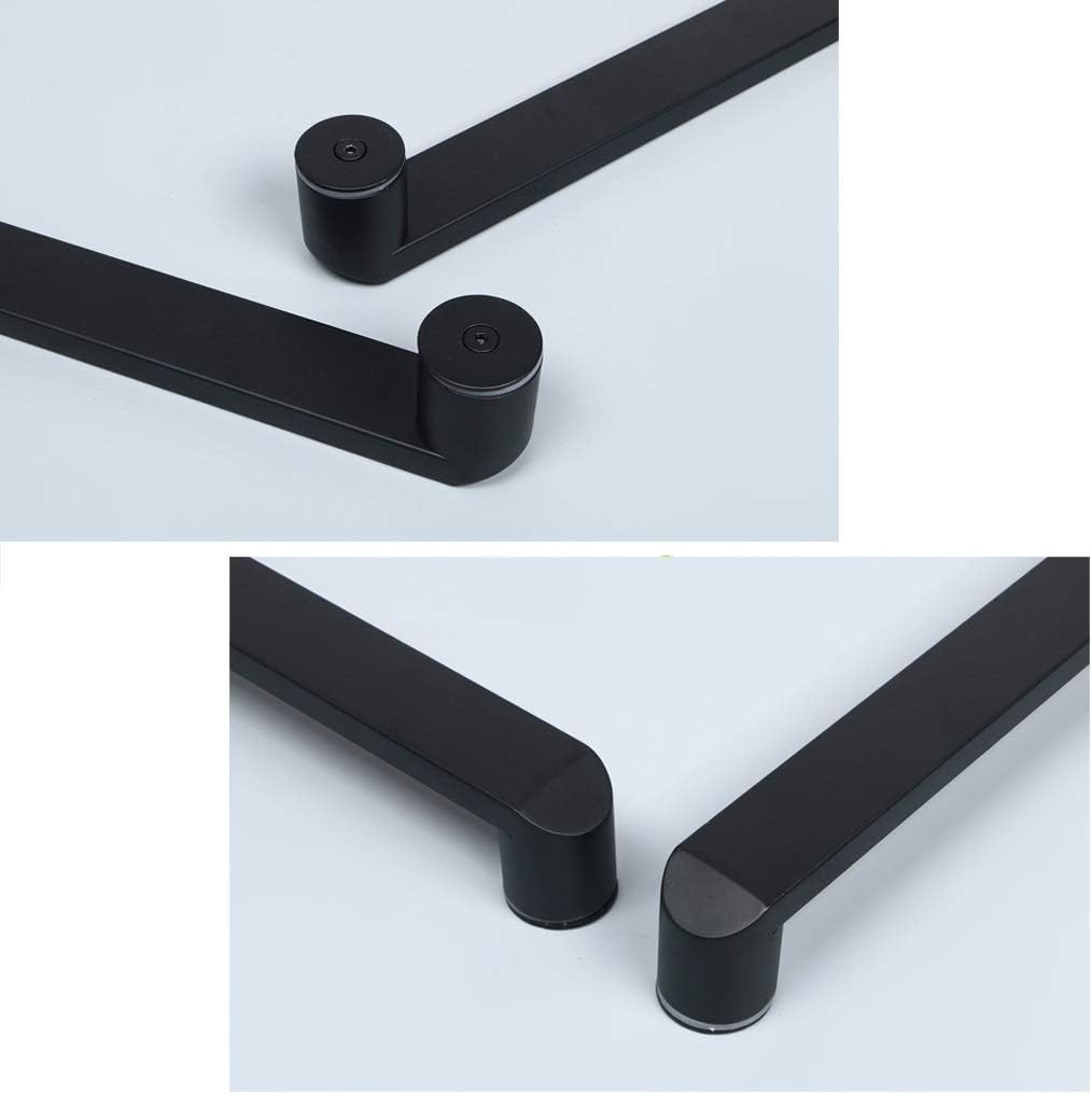 Single Shower Glass Door Handle Pull Replacement Set with Washers, Bathroom Door Knobs for Doors Interior/Exterior, Black Stainless Steel (Size : 44cm)