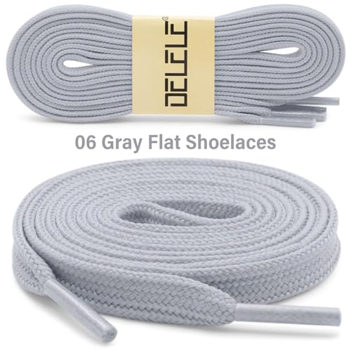 Image of DELELE Solid Flat Shoelaces Hollow Thick Athletic Shoe Laces Strings 2 Pair