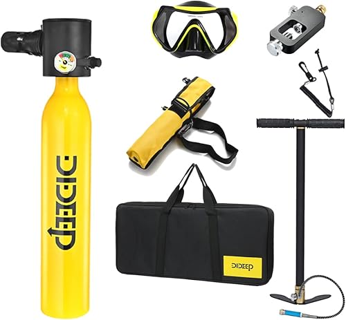 Miniatura 9 de Kit de tanque de buceo reutilizable certificado por puntos de buceo portátil de 0.5 L de capacidad, mini tanques de buceo que soportan 5-10 minutos