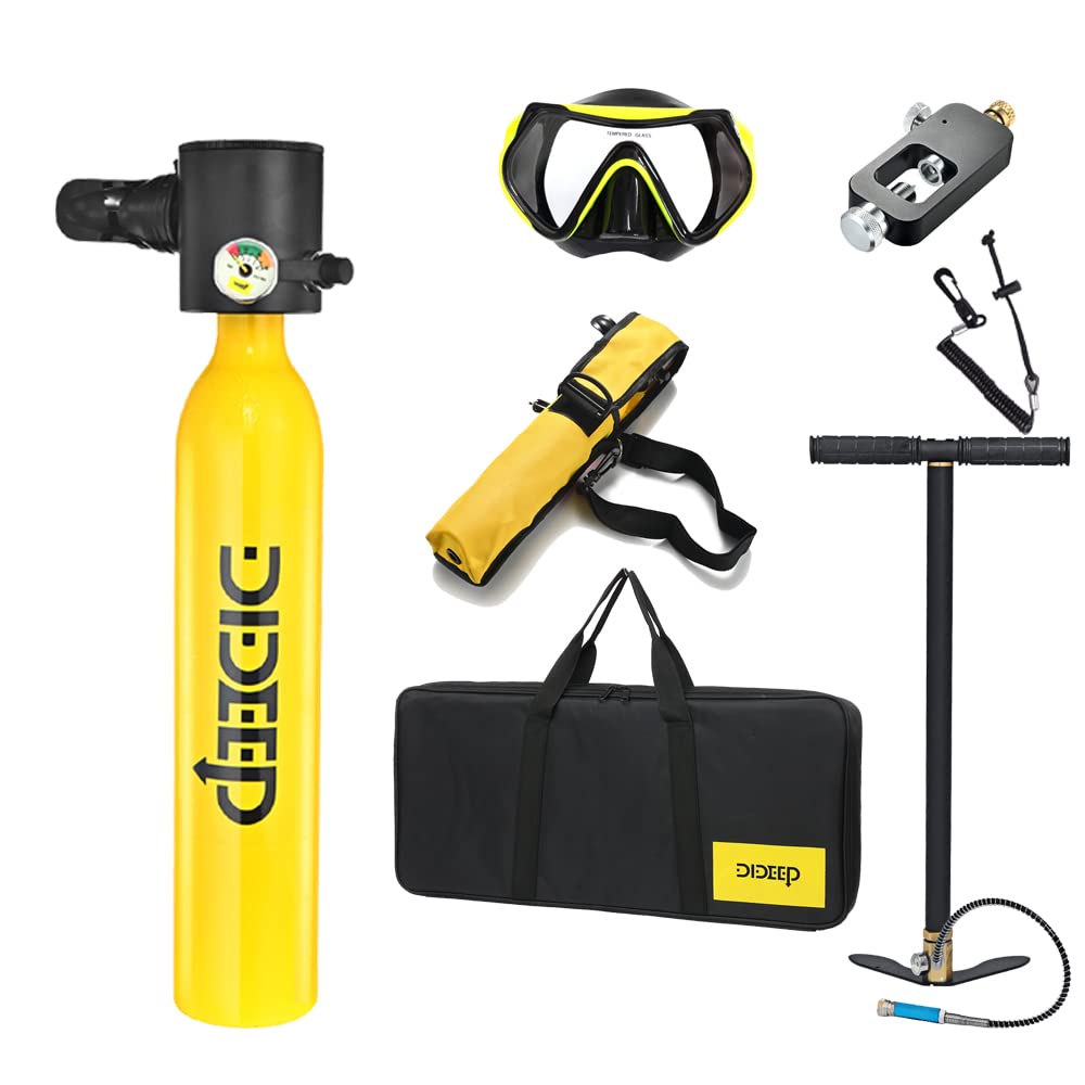 Dive Portable lungswith Dot Certified Reusable Diving Tank Kit 0.5L Capacity Mini Scuba Diving Tanks That Support 5-10 Minutes of Underwater Breathing Dive Portable Lungs for Diving