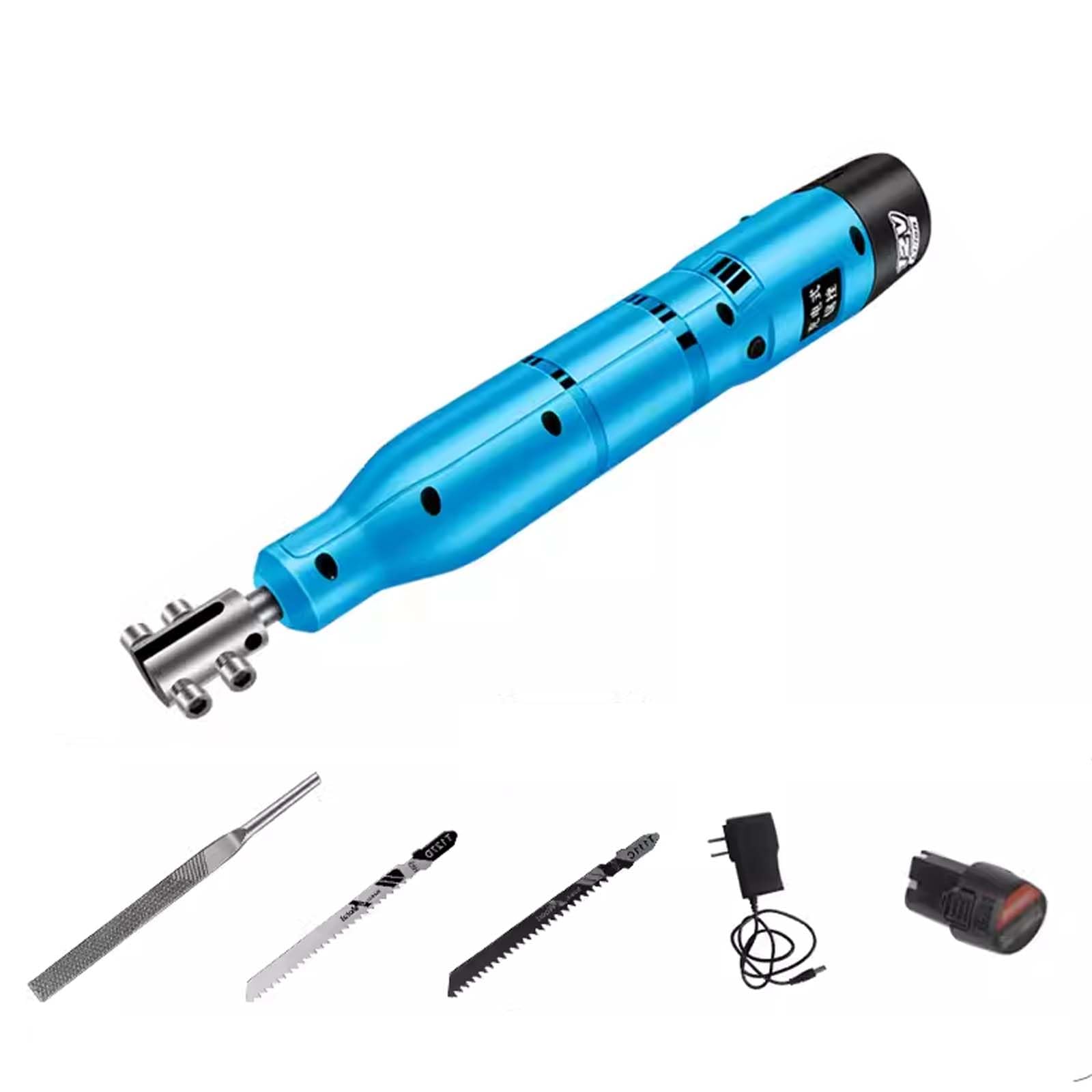 Rainorning Lithium Reciprocating File Kit, Multifunctional Metal Iron Poking Knife Grinding Woodworking Cutting File