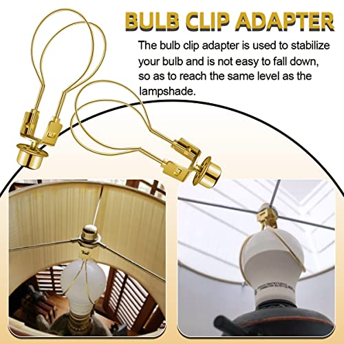 Clip On Lampshade Adapter, Lamp Shade Light Bulb Clip Adapter Includes Finial And Lampshade Levellers, Lamp Shade Holder For Clip On Light Bulbs Attaching Finial Diy Lighting Accessories (1 Pcs, Gold) #TOP6