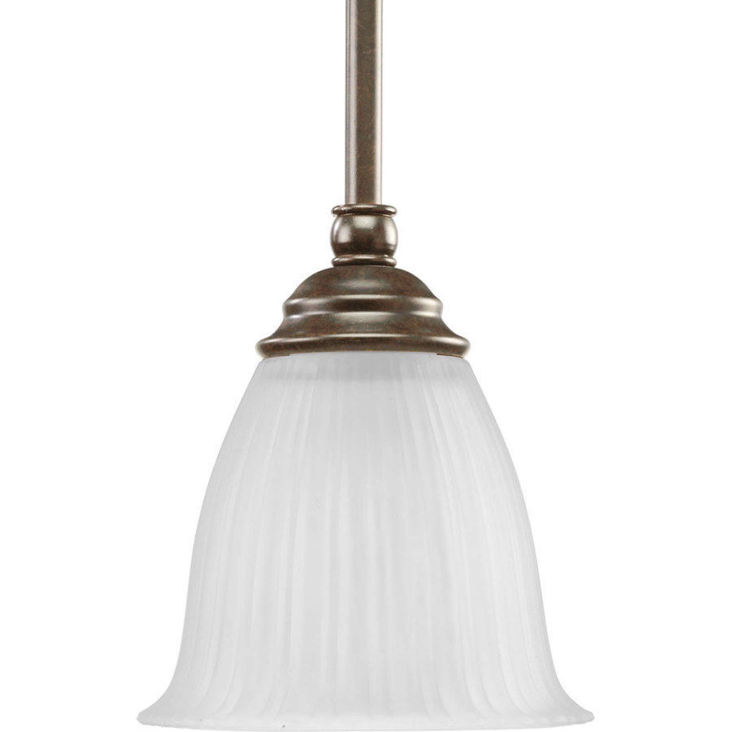 Progress Lighting Renovations Collection Mini-Pendant w/ Etched Glass, Forged Bronze, 525503