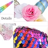 OIUUBBII Unicorn Horn Headband with Glitter Ears & 3 Colors Flowers Hair Hoop - Rainbow-colored Sparkly Unicorn Hairband Festival Birthday Cosplay Costume Party Accessories