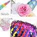 OIUUBBII Unicorn Horn Headband with Glitter Ears & 3 Colors Flowers Hair Hoop - Rainbow-colored Sparkly Unicorn Hairband Festival Birthday Cosplay Costume Party Accessories