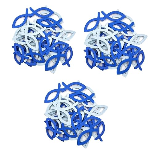 Pescados de Madera para Manualidades Set de 216 Piezas Azules Confeti de Mesa Marinero