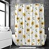 Yellow Sunflower Shower Curtain with Hooks for Bathroom Summer Fall Waterproof Long Shower Curtain Sets Farmhouse Bathroom Accessories Rustic Bathroom Decor 72×78 Colorful Star Watercolor Sunflowers