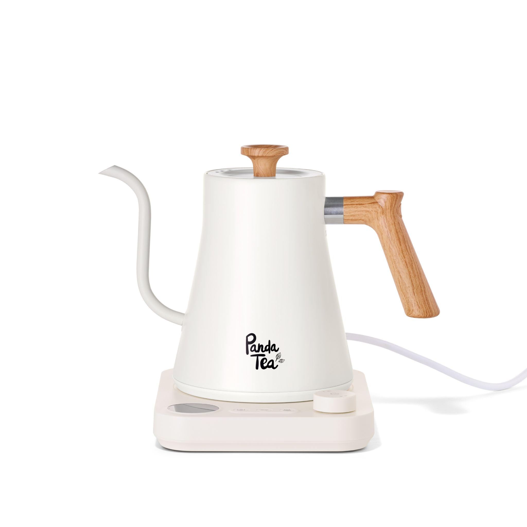 Panda Tea - Czajnik elektryczny z łabędzią szyjką - 900 ml - precyzyjna długa wylewka - regulowany termostat - stal nierdzewna - szybkonagrzewające się czajniki elektryczne do wody